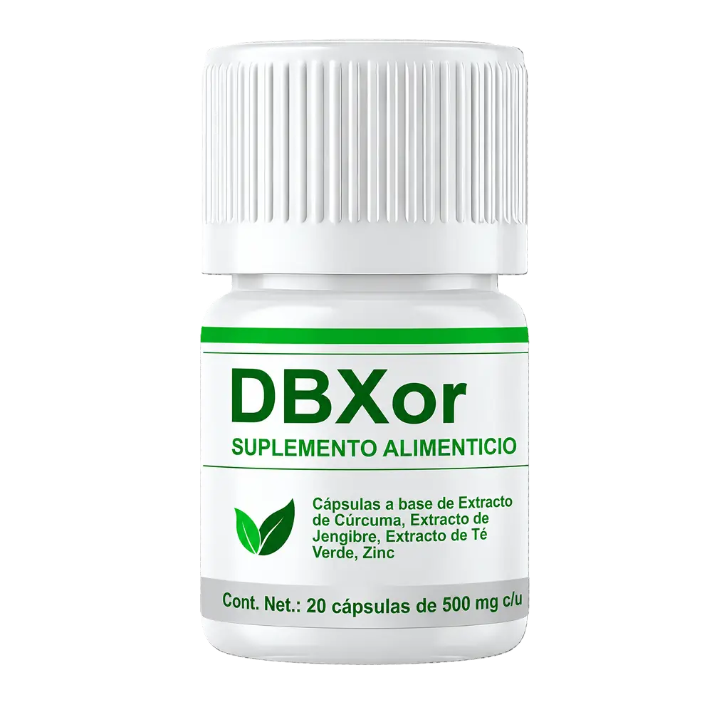 Un frasco de cápsulas DBXor